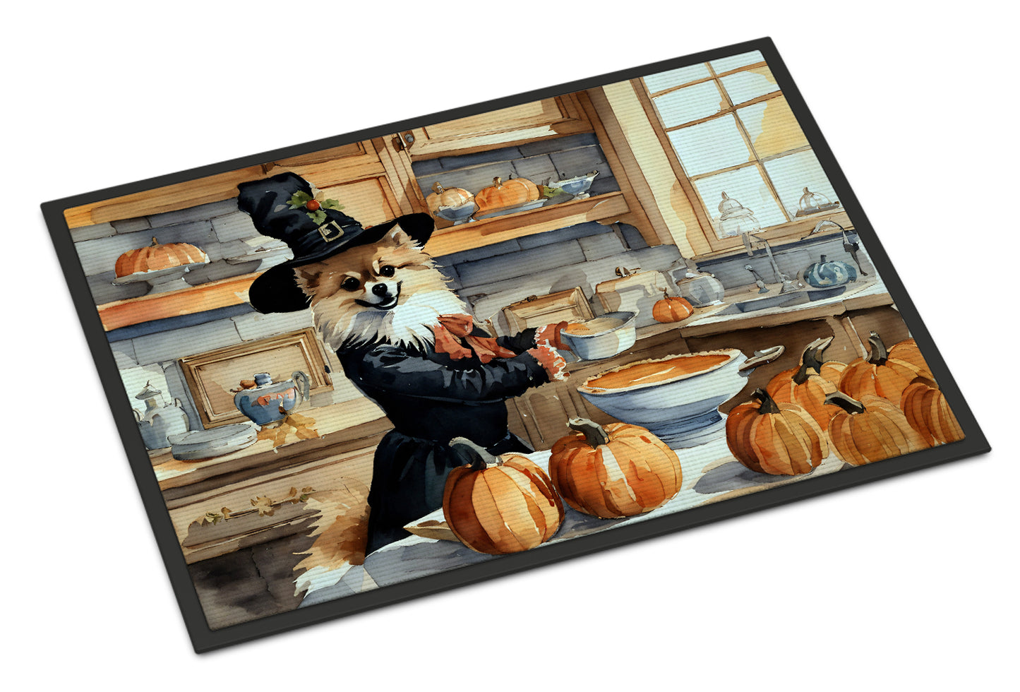 Buy this Pomeranian Fall Kitchen Pumpkins Doormat