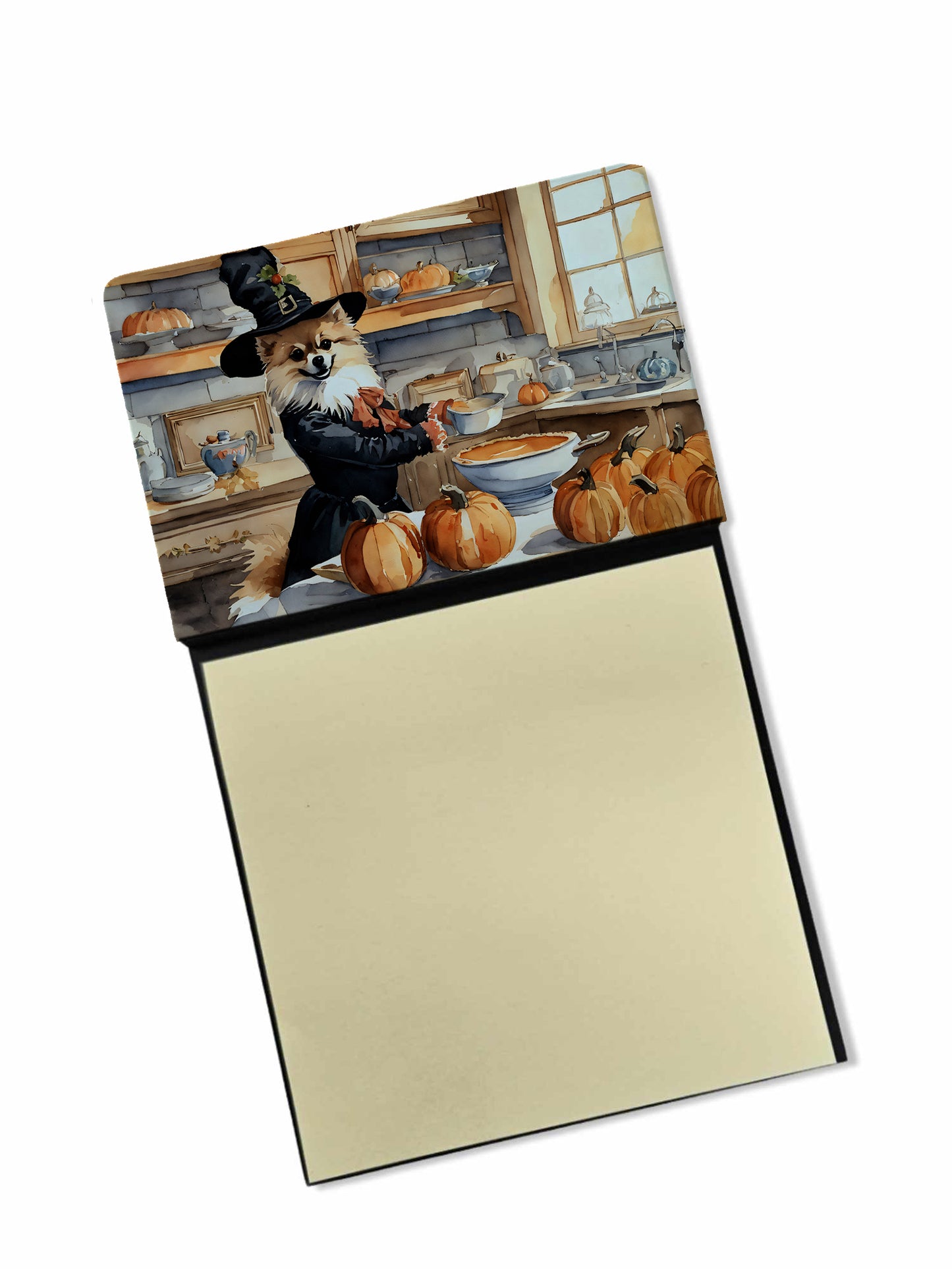 Buy this Pomeranian Fall Kitchen Pumpkins Sticky Note Holder