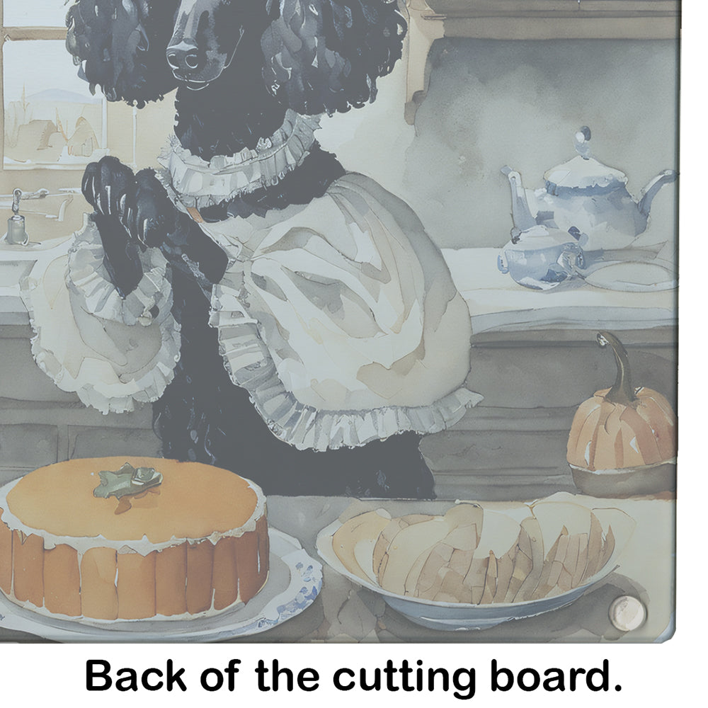 Poodle Fall Kitchen Pumpkins Glass Cutting Board