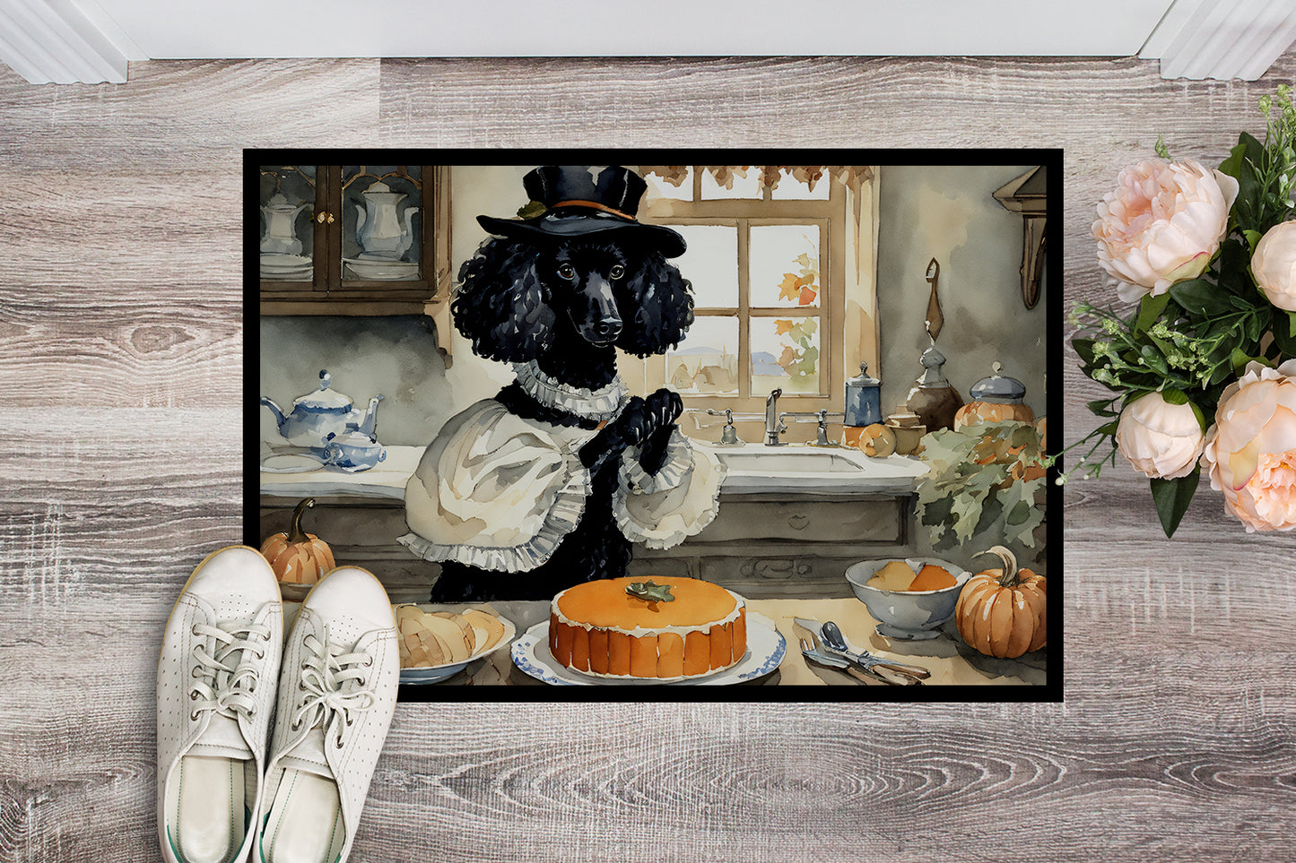 Poodle Fall Kitchen Pumpkins Doormat