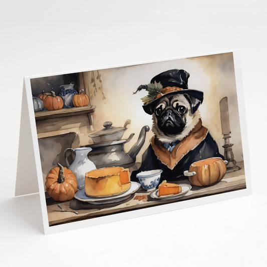 Buy this Pug Fall Kitchen Pumpkins Greeting Cards Pack of 8