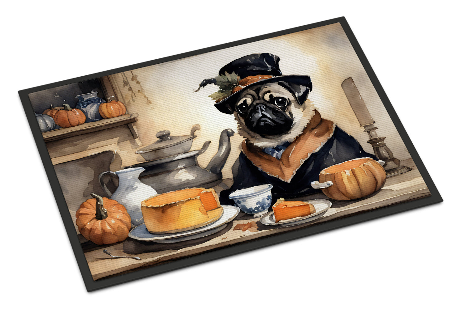 Buy this Pug Fall Kitchen Pumpkins Doormat