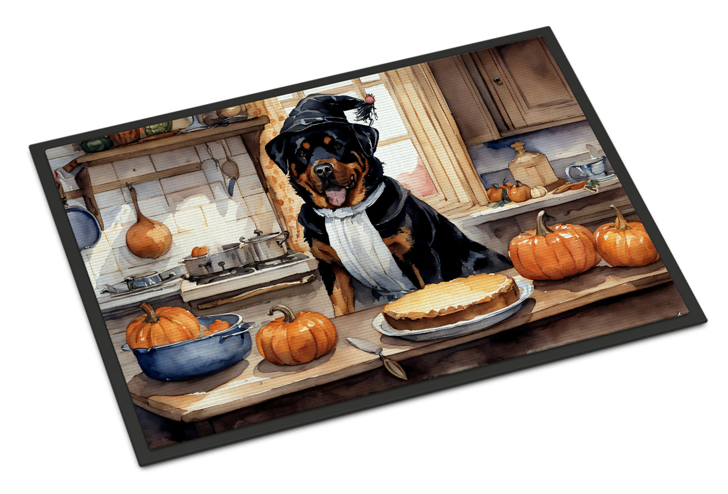 Buy this Rottweiler Fall Kitchen Pumpkins Doormat