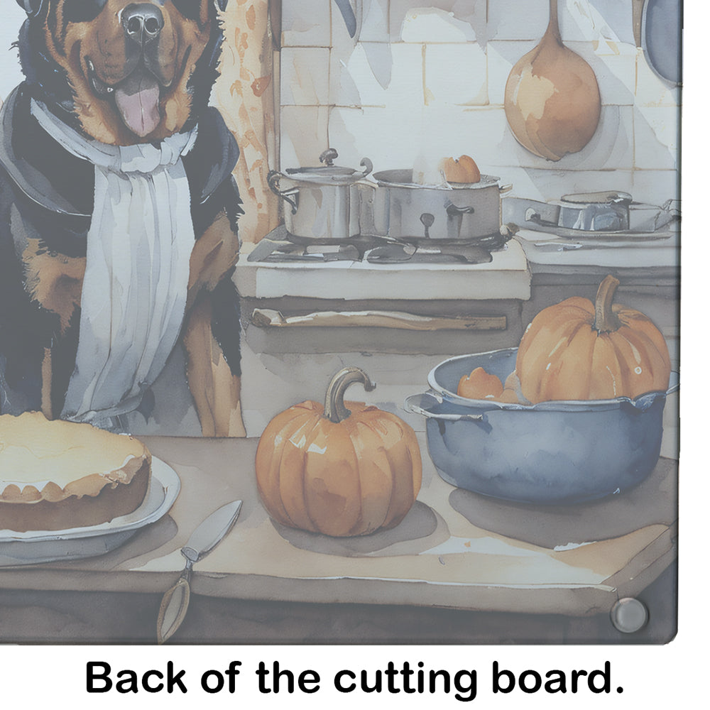 Rottweiler Fall Kitchen Pumpkins Glass Cutting Board