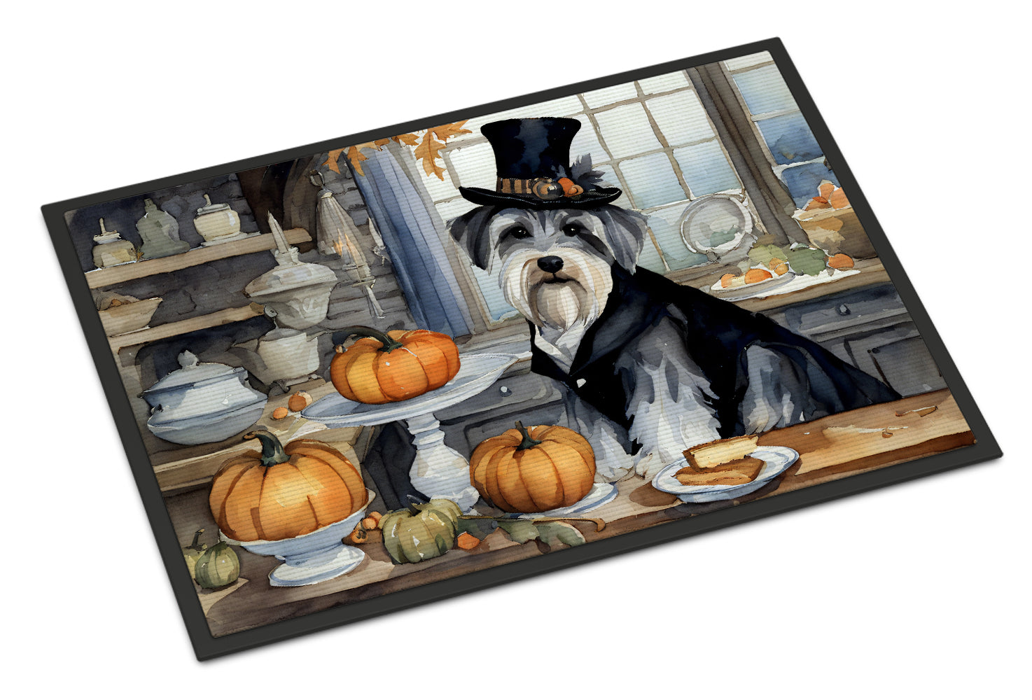 Buy this Schnauzer Fall Kitchen Pumpkins Doormat