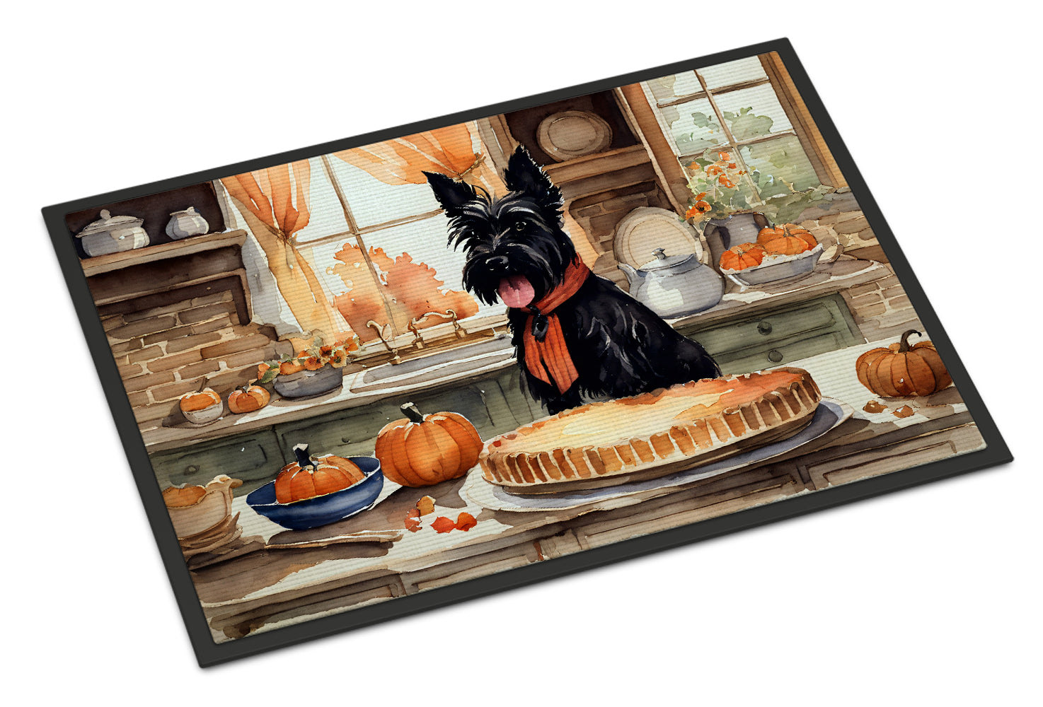 Buy this Scottish Terrier Fall Kitchen Pumpkins Doormat