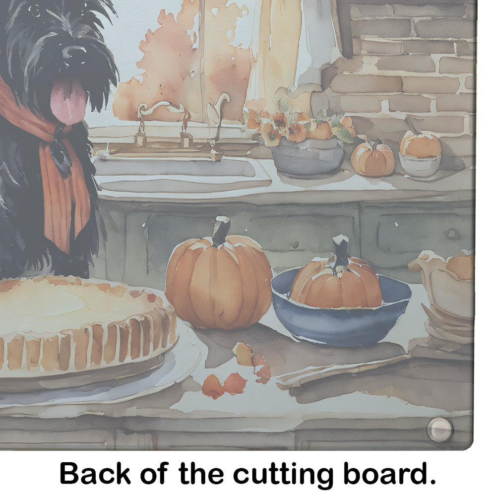 Scottish Terrier Fall Kitchen Pumpkins Glass Cutting Board