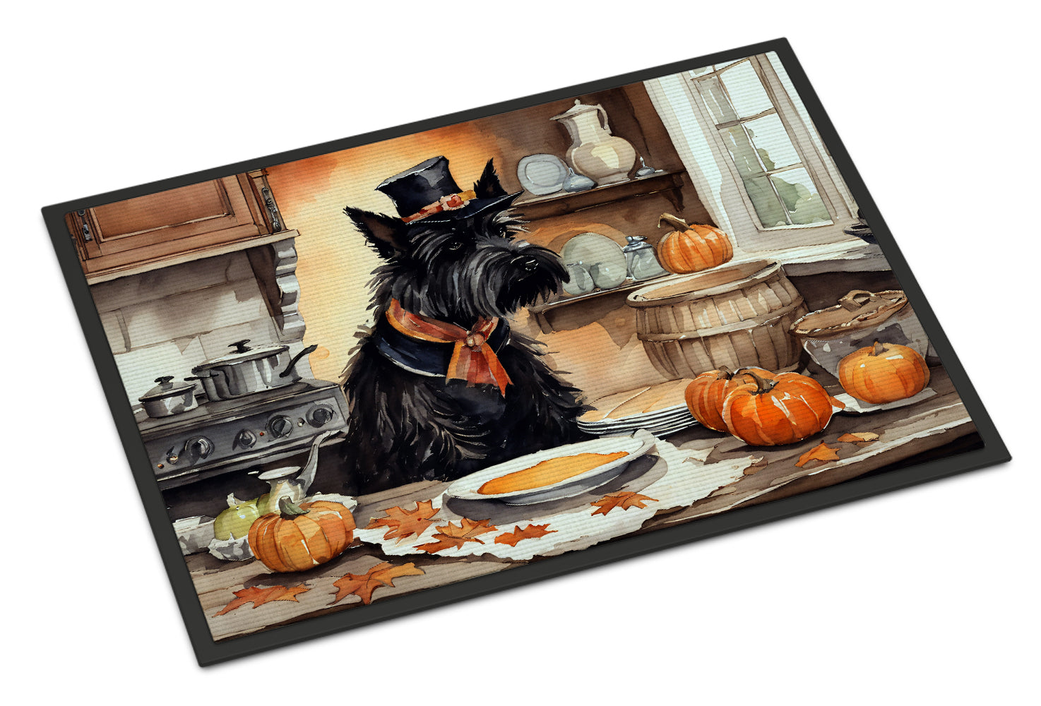 Buy this Scottish Terrier Fall Kitchen Pumpkins Doormat