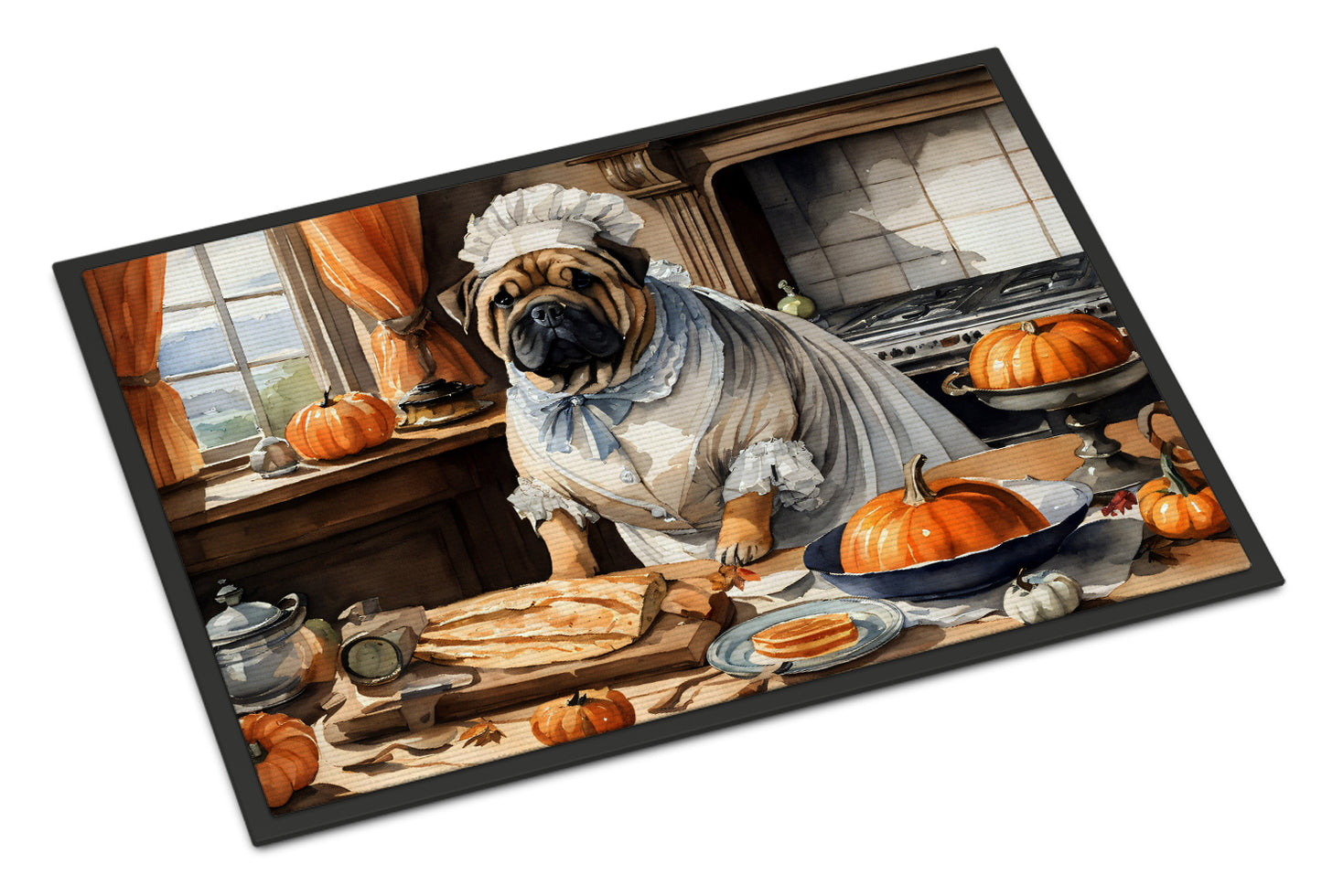 Buy this Shar Pei Fall Kitchen Pumpkins Doormat