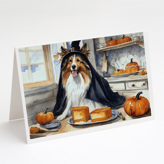 Buy this Sheltie Fall Kitchen Pumpkins Greeting Cards Pack of 8