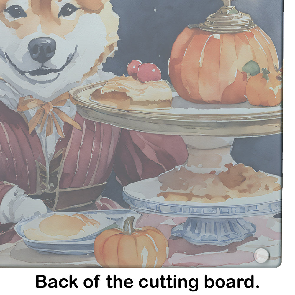 Shiba Inu Fall Kitchen Pumpkins Glass Cutting Board