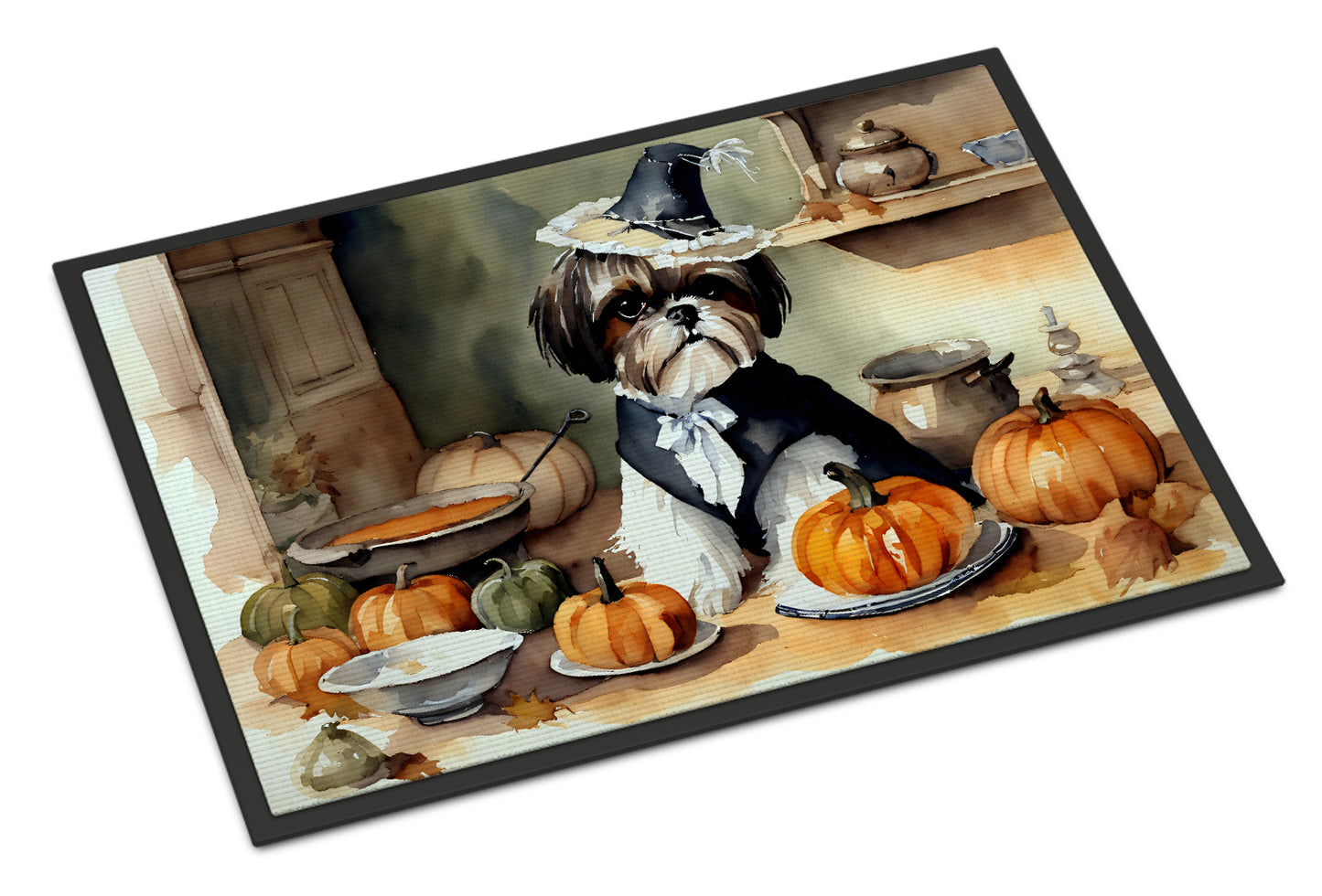 Buy this Shih Tzu Fall Kitchen Pumpkins Doormat