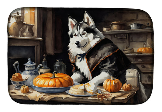 Buy this Siberian Husky Fall Kitchen Pumpkins Dish Drying Mat