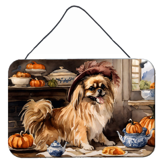 Buy this Tibetan Spaniel Fall Kitchen Pumpkins Wall or Door Hanging Prints