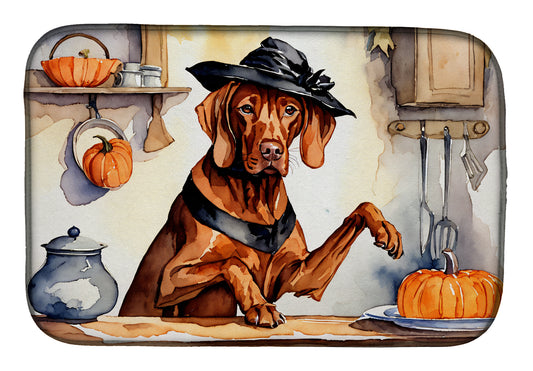 Buy this Vizsla Fall Kitchen Pumpkins Dish Drying Mat