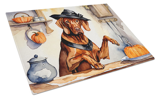 Buy this Vizsla Fall Kitchen Pumpkins Glass Cutting Board