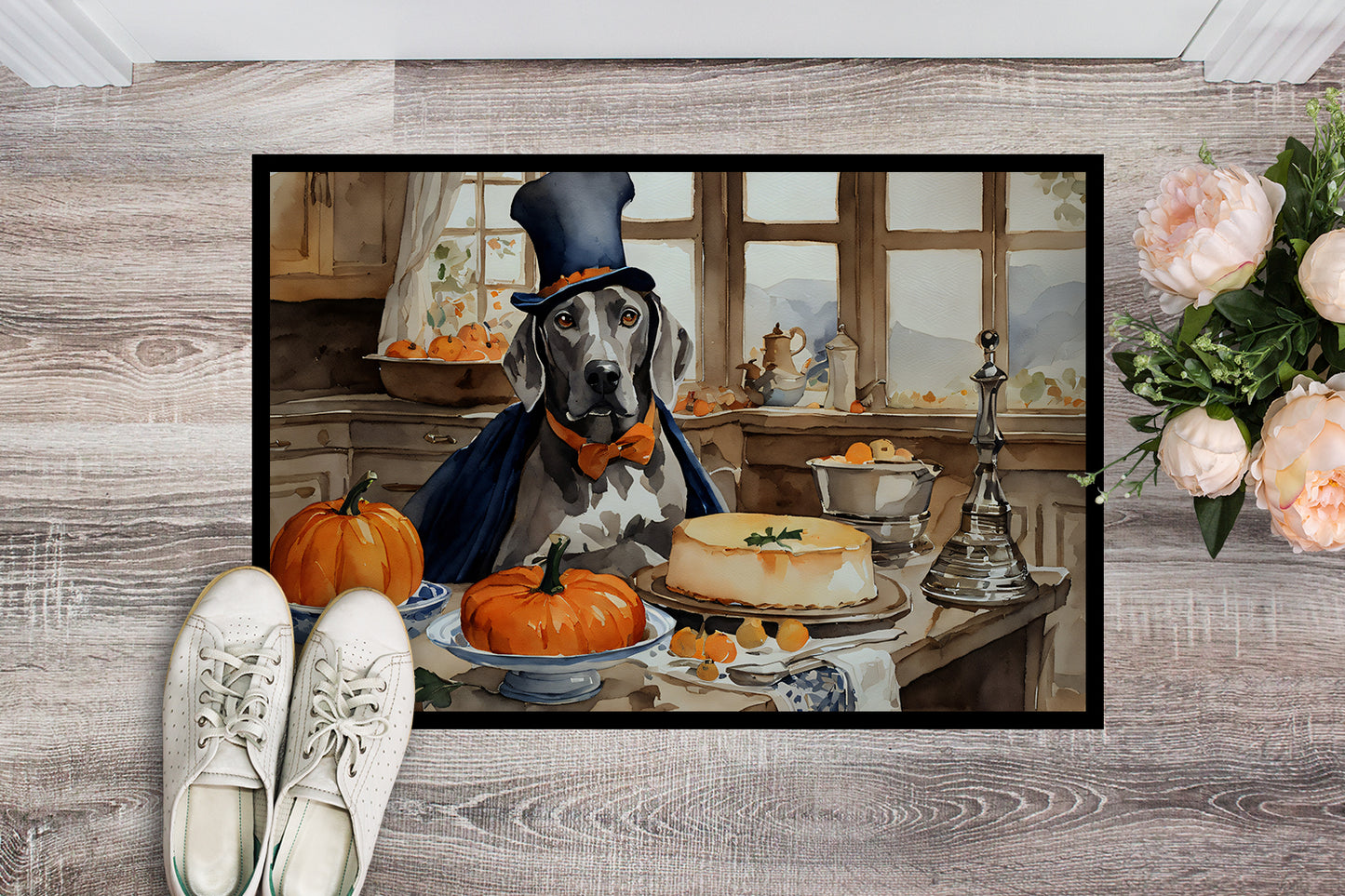 Weimaraner Fall Kitchen Pumpkins Doormat