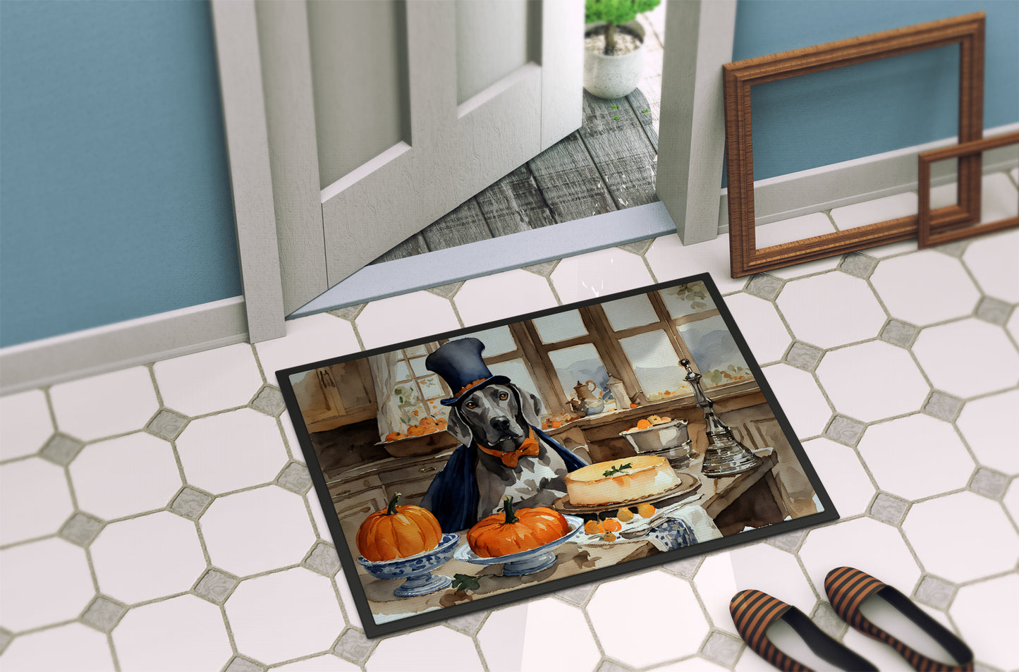 Weimaraner Fall Kitchen Pumpkins Doormat