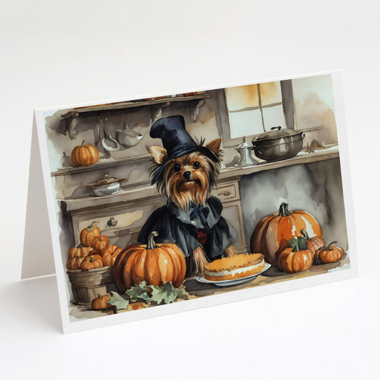 Buy this Yorkie Fall Kitchen Pumpkins Greeting Cards Pack of 8