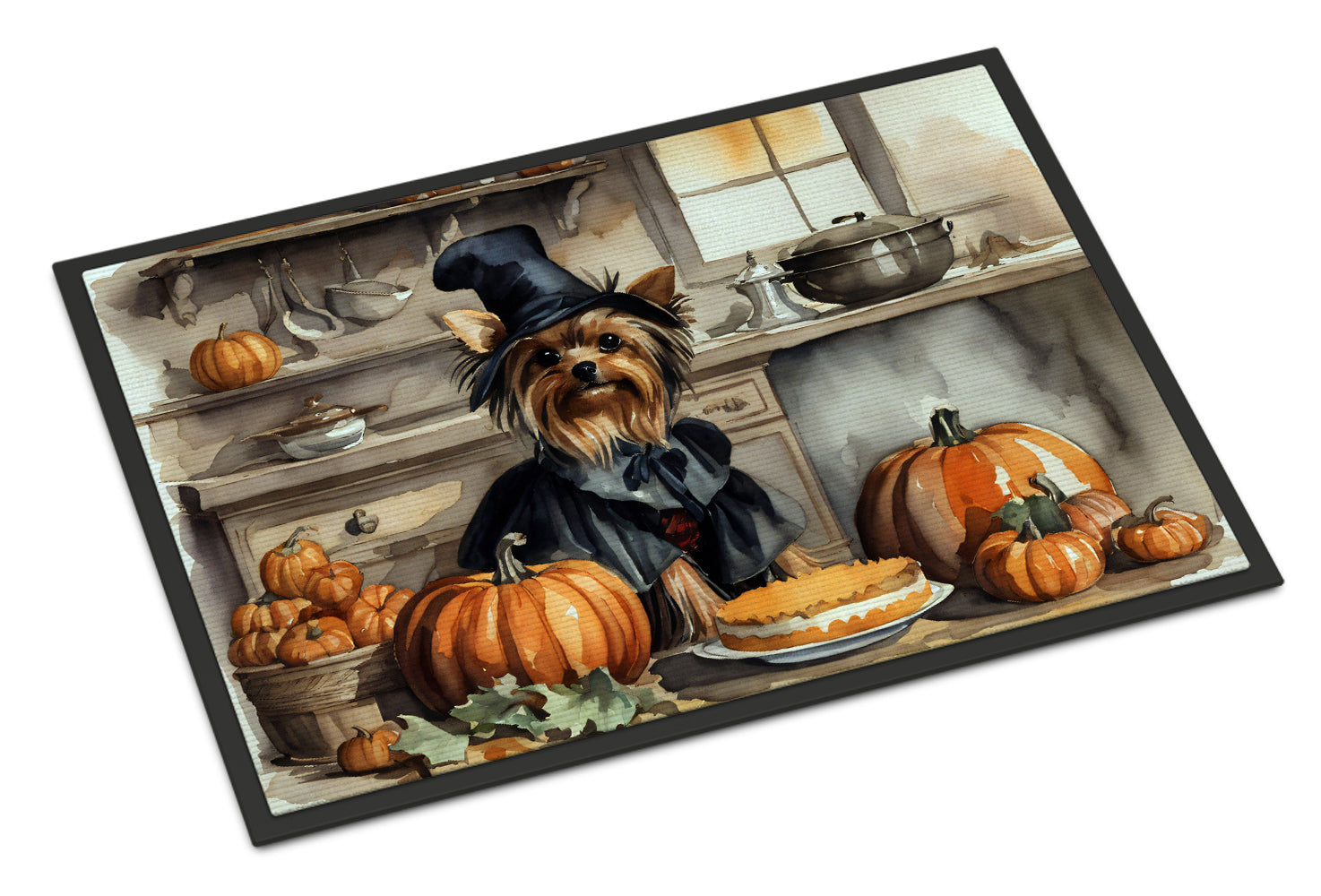 Buy this Yorkie Fall Kitchen Pumpkins Doormat