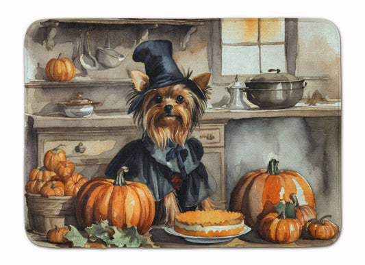 Buy this Yorkie Fall Kitchen Pumpkins Memory Foam Kitchen Mat