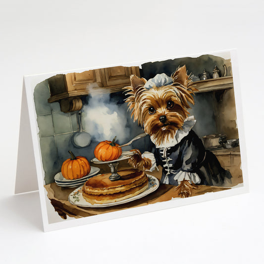 Buy this Yorkie Fall Kitchen Pumpkins Greeting Cards Pack of 8