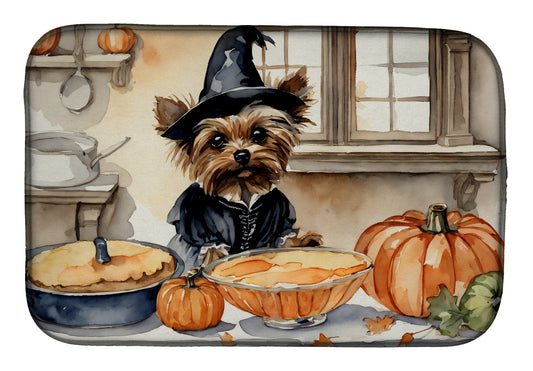 Buy this Yorkie Fall Kitchen Pumpkins Dish Drying Mat