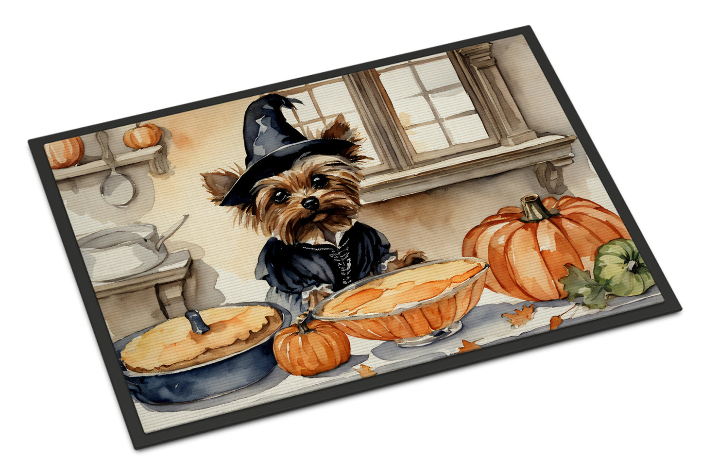 Buy this Yorkie Fall Kitchen Pumpkins Doormat