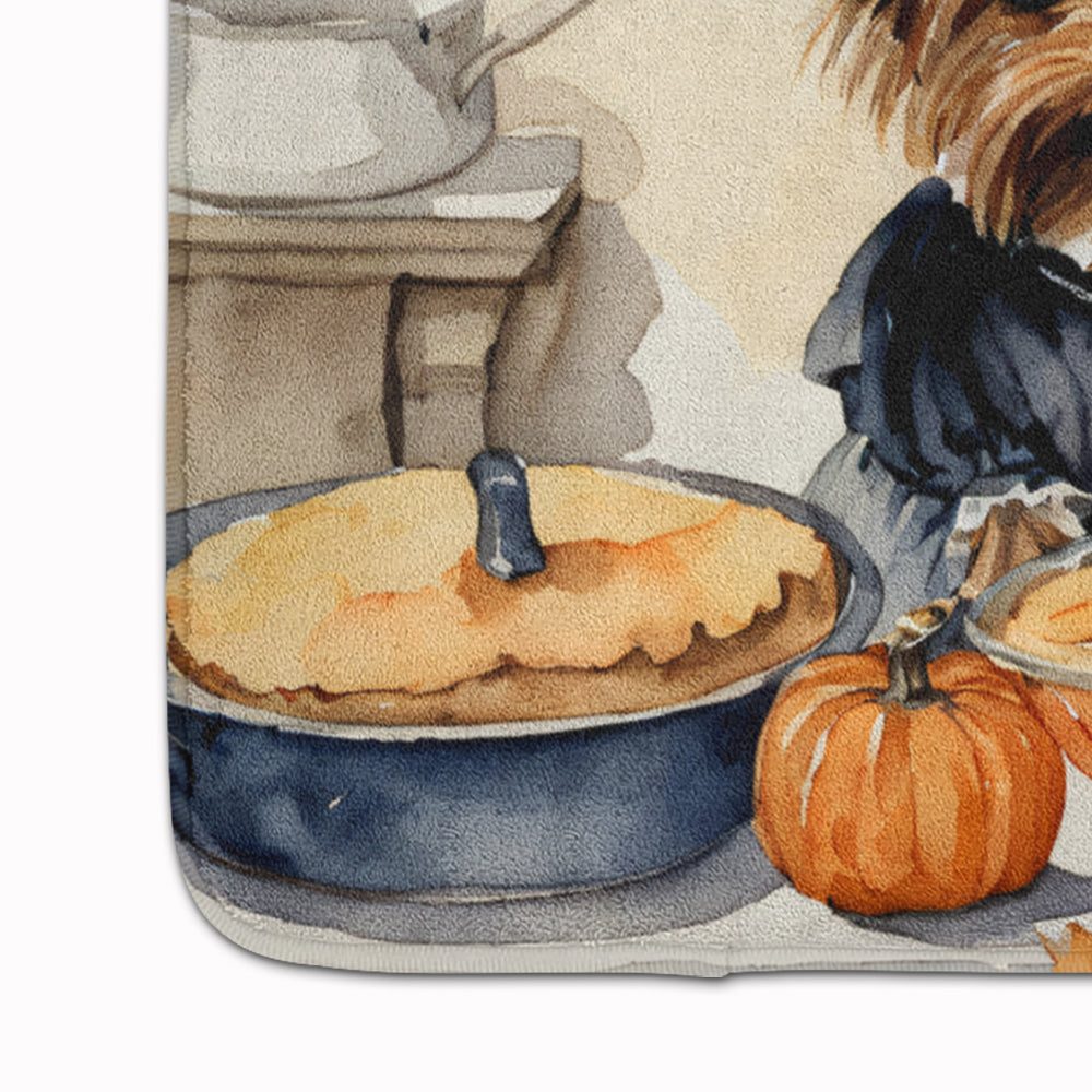 Yorkie Fall Kitchen Pumpkins Memory Foam Kitchen Mat