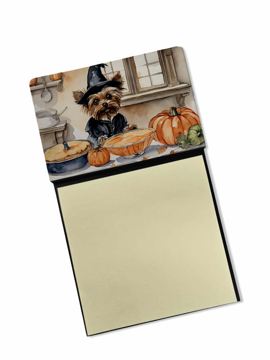 Buy this Yorkie Fall Kitchen Pumpkins Sticky Note Holder