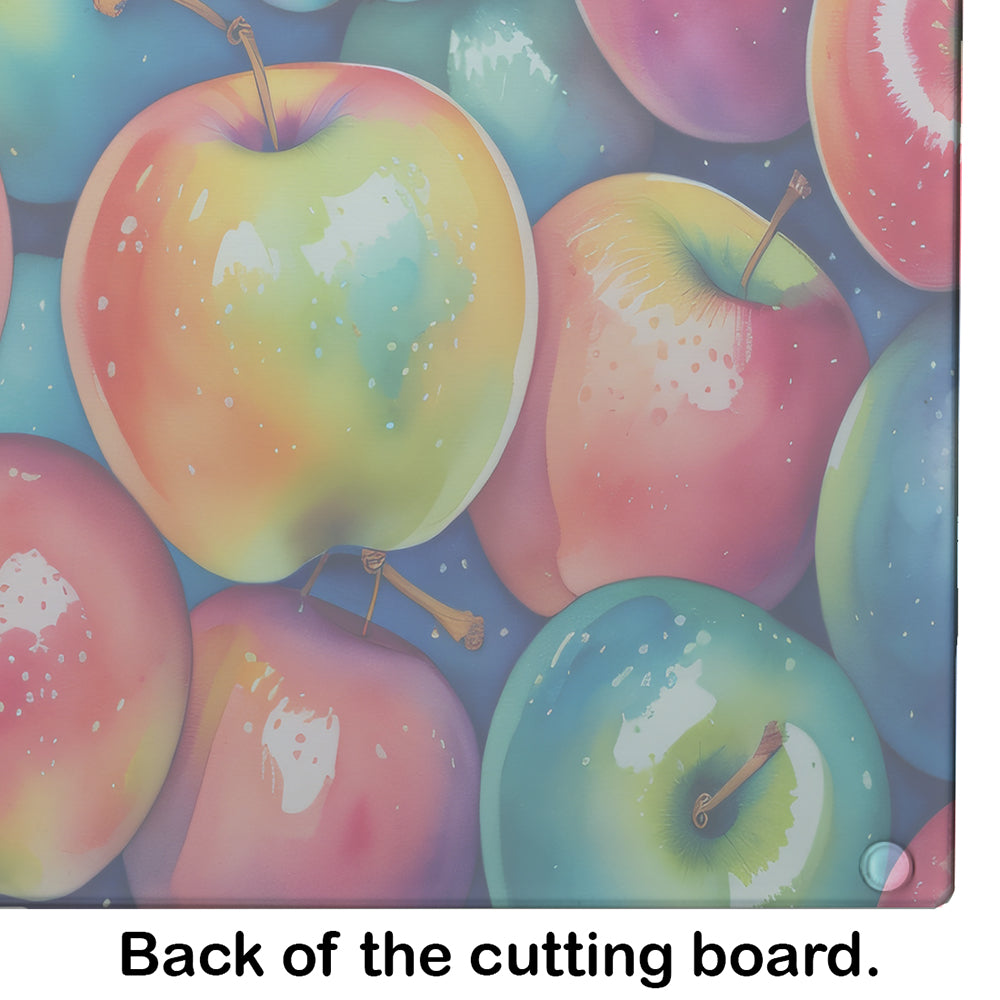 Colorful Apples Glass Cutting Board