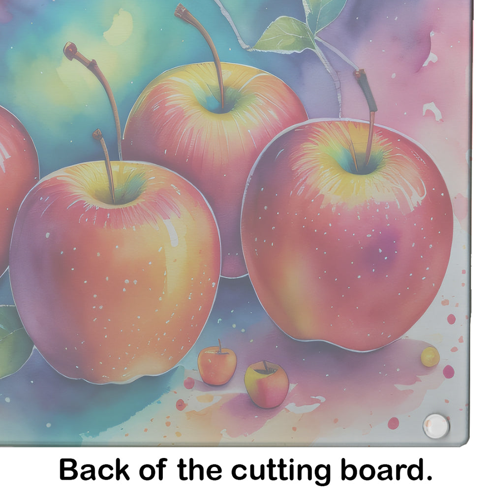 Colorful Apples Glass Cutting Board