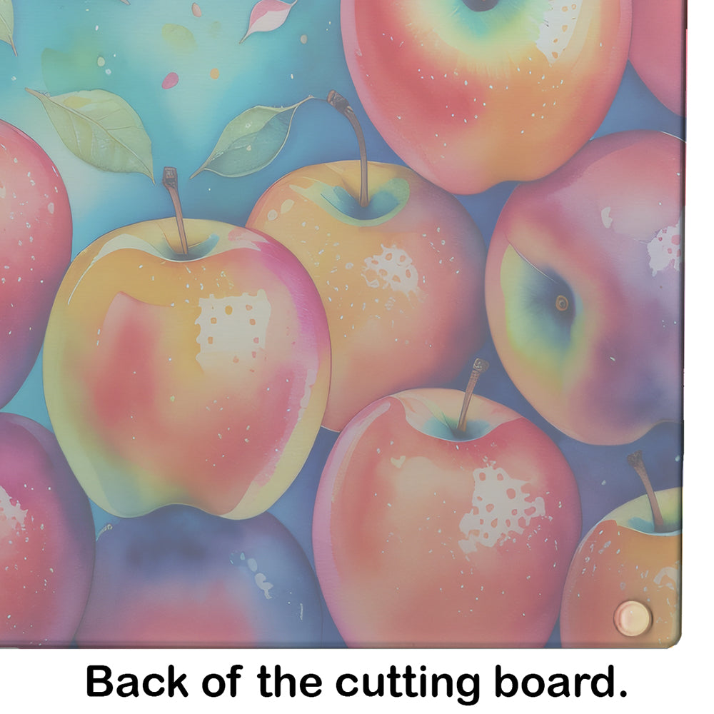 Colorful Apples Glass Cutting Board