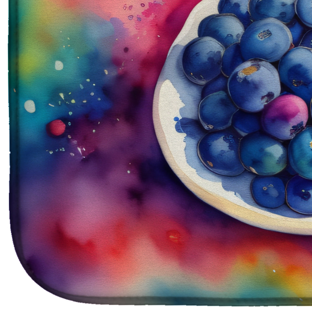 Colorful Blueberries Dish Drying Mat