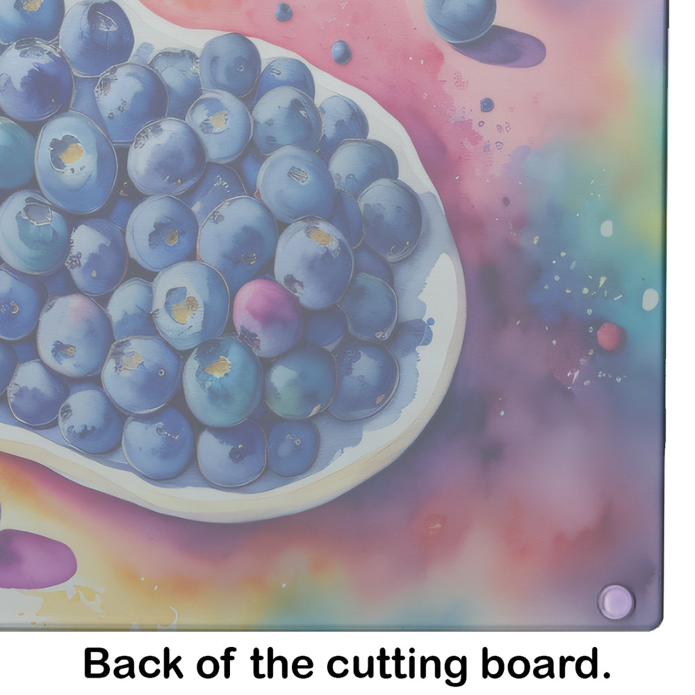 Colorful Blueberries Glass Cutting Board