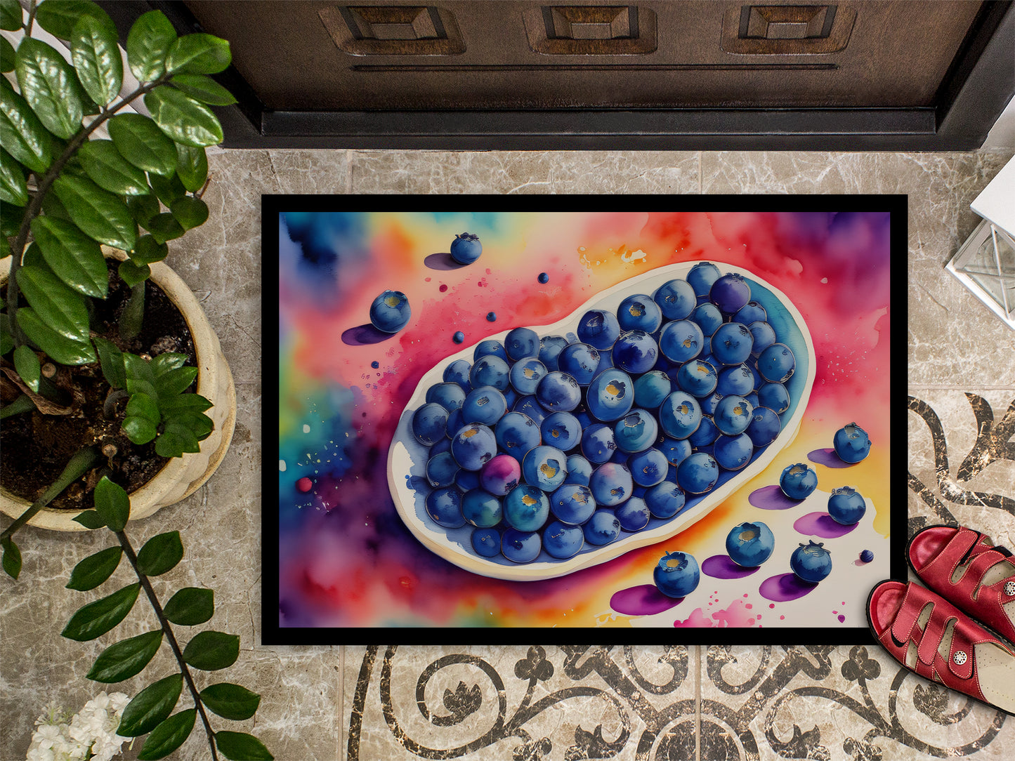 Colorful Blueberries Doormat