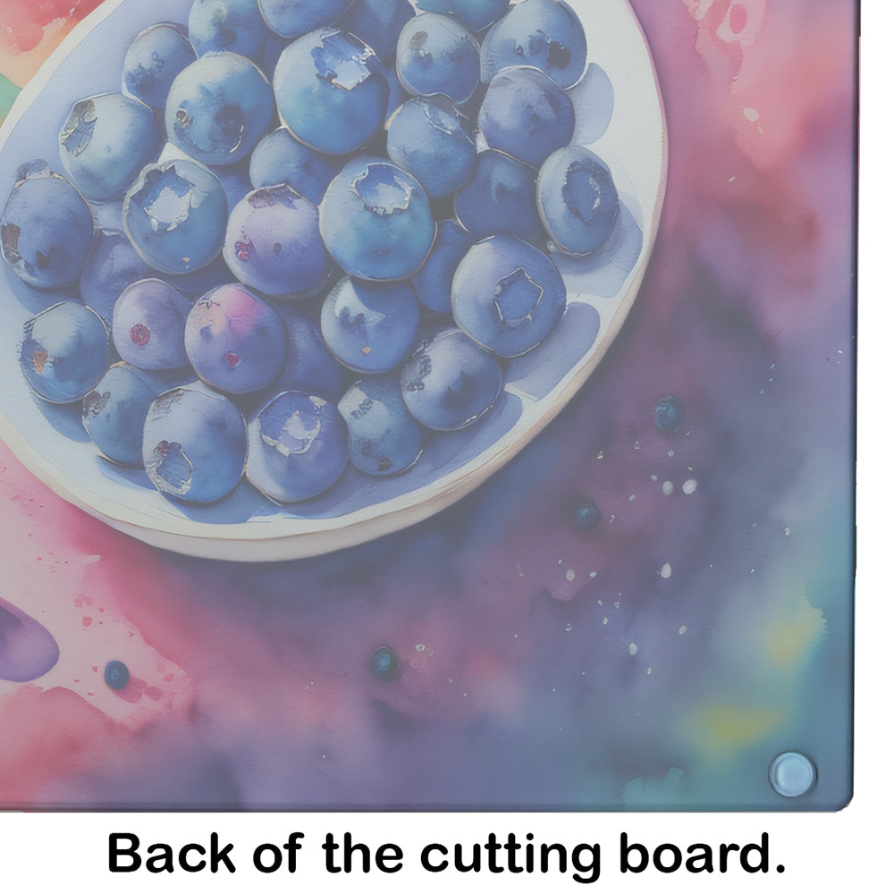 Colorful Blueberries Glass Cutting Board