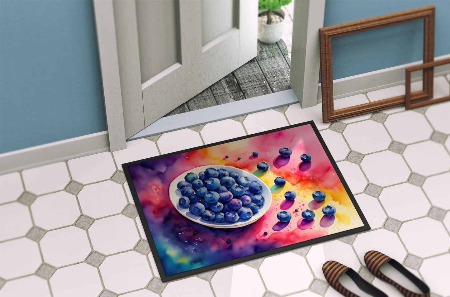 Colorful Blueberries Doormat