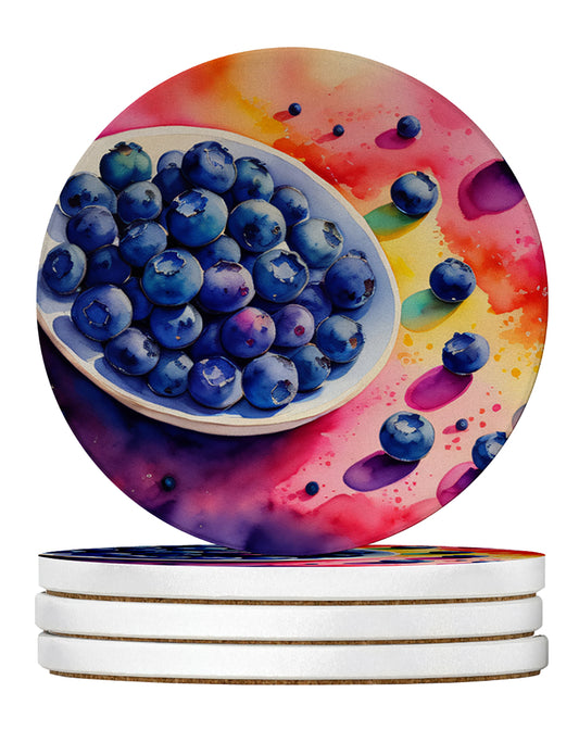 Buy this Colorful Blueberries Large Sandstone Coasters Pack of 4