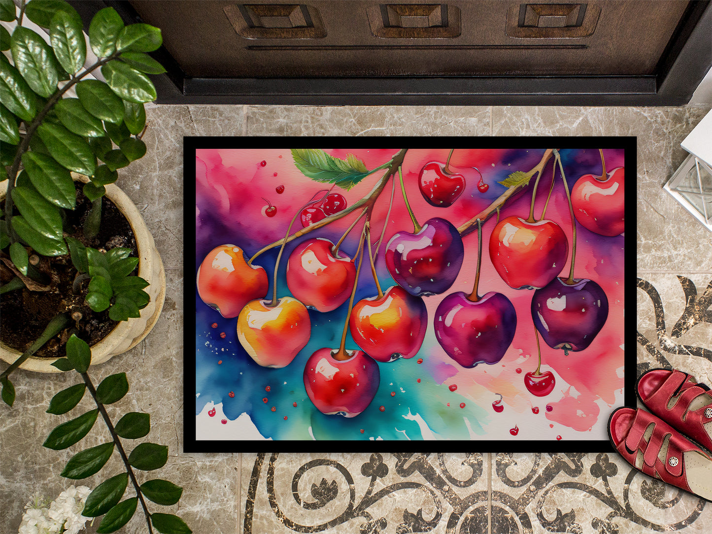 Colorful Cherries Doormat