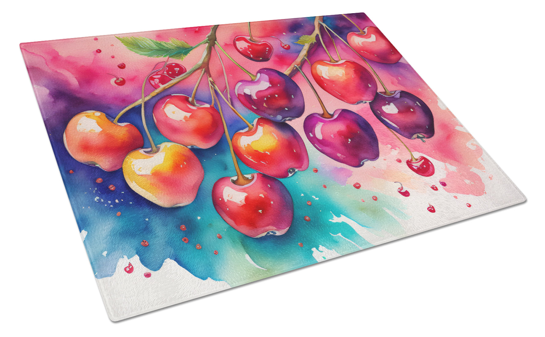 Buy this Colorful Cherries Glass Cutting Board