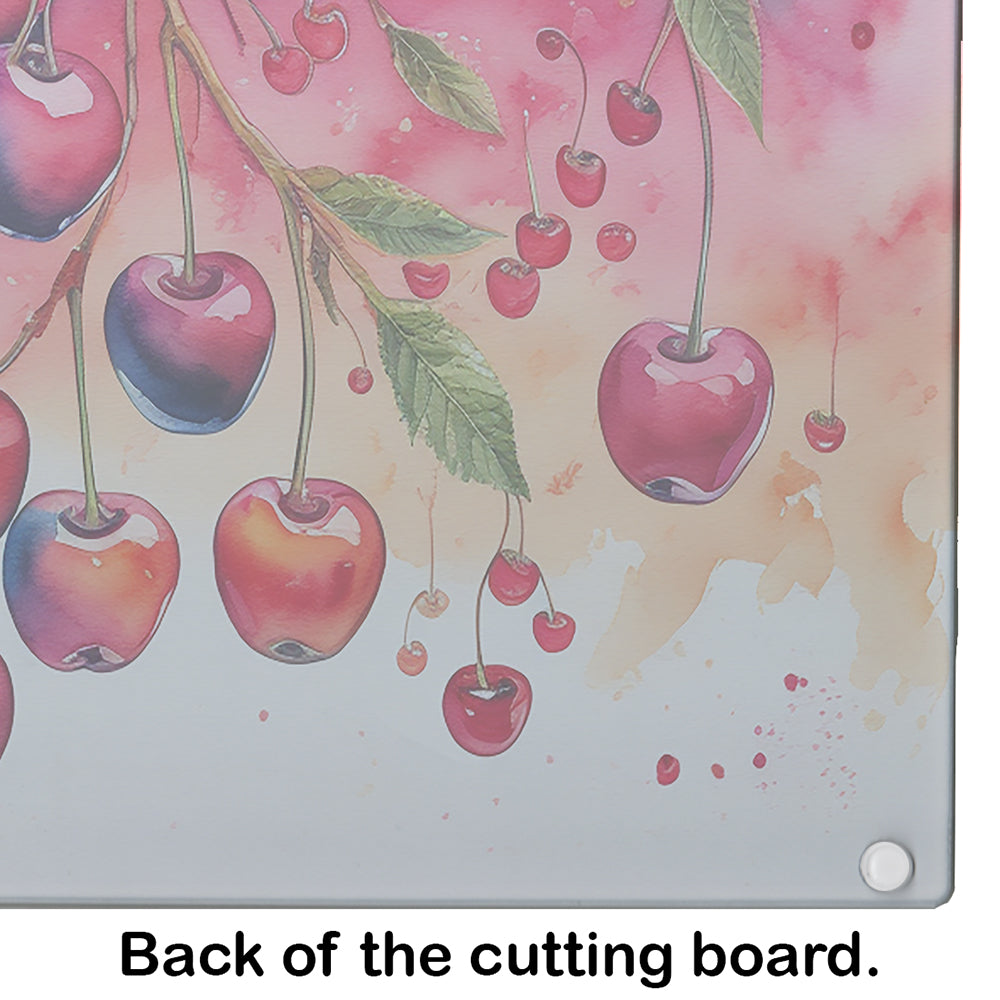 Colorful Cherries Glass Cutting Board