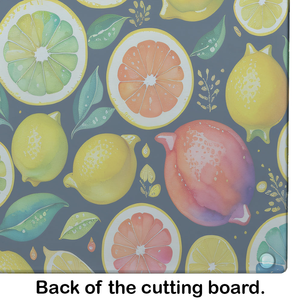 Colorful Lemons Glass Cutting Board