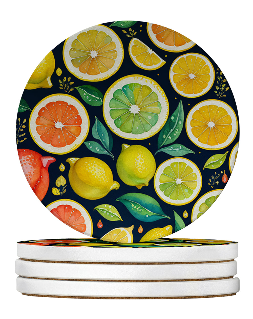 Buy this Colorful Lemons Large Sandstone Coasters Pack of 4