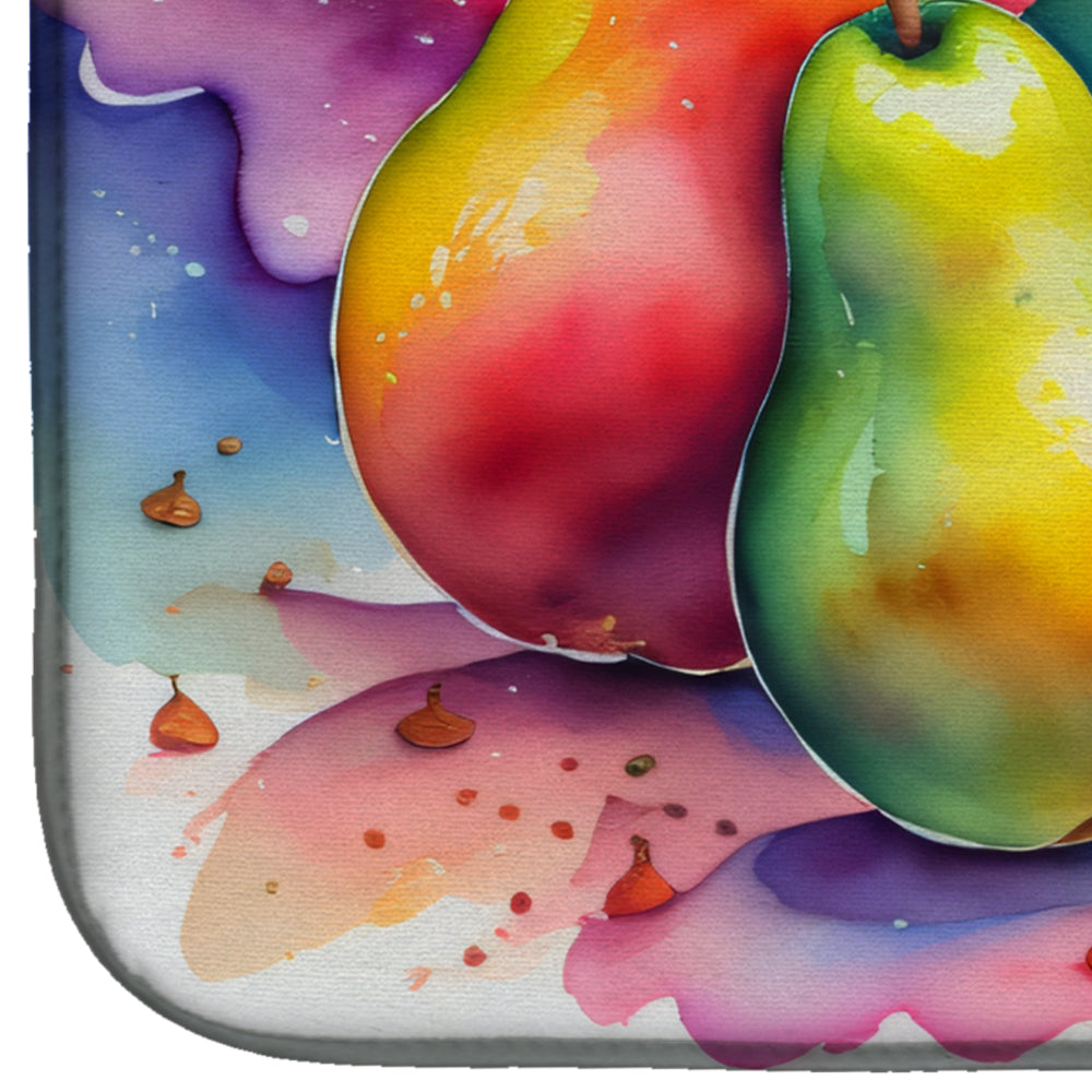 Colorful Pears Dish Drying Mat
