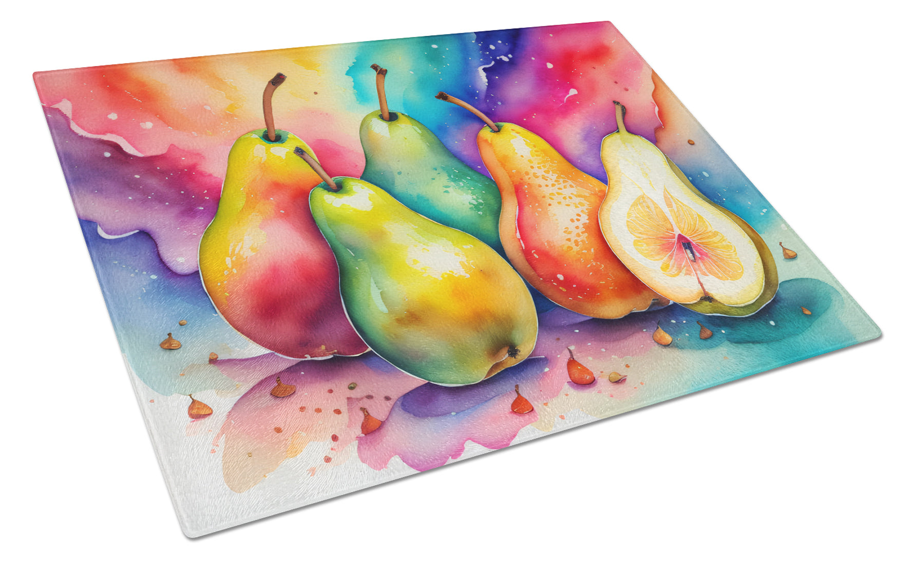 Buy this Colorful Pears Glass Cutting Board