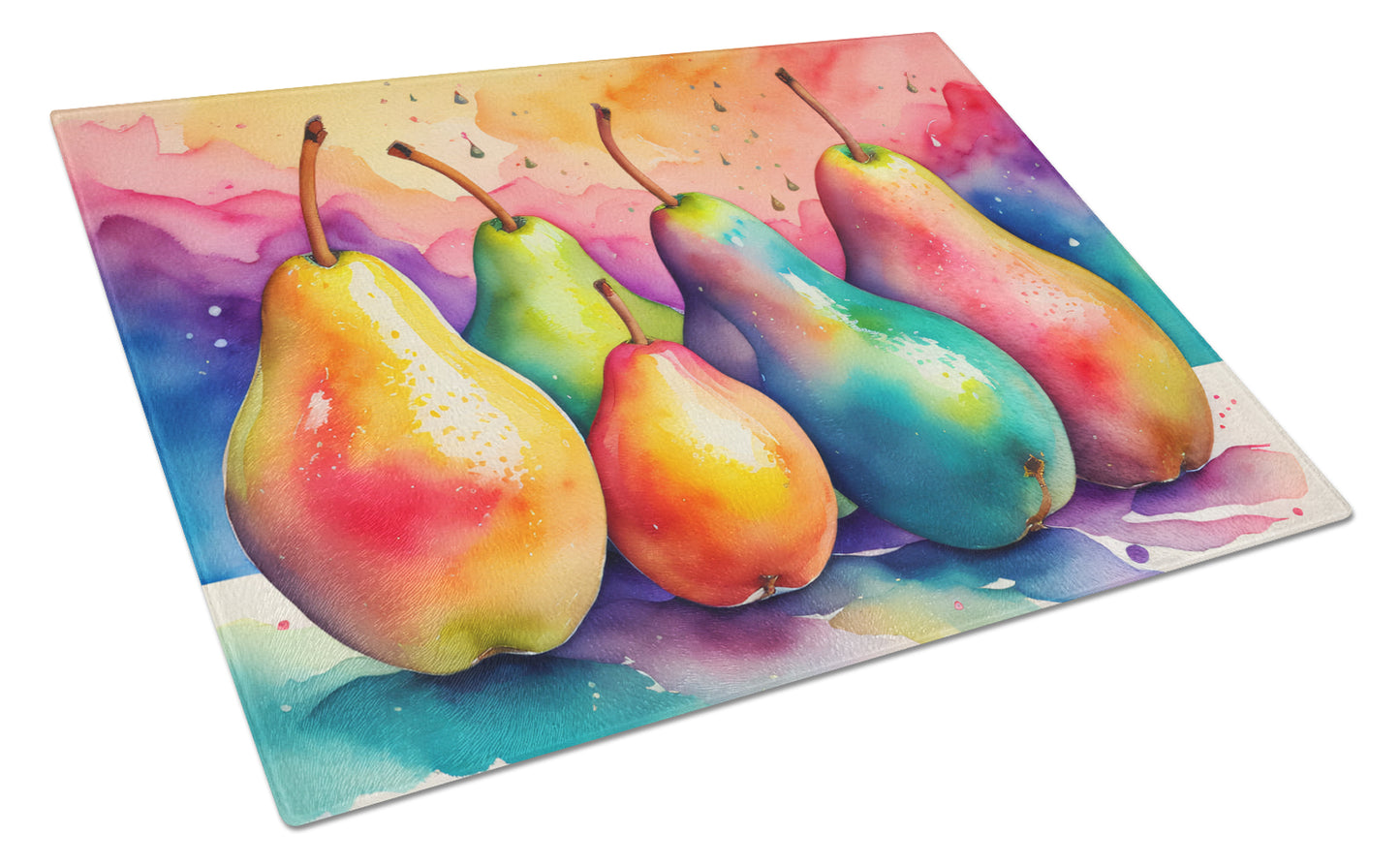 Buy this Colorful Pears Glass Cutting Board