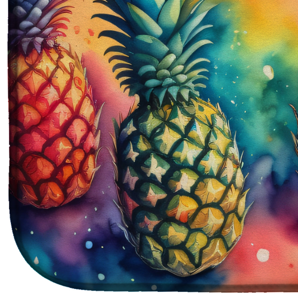 Colorful Pineapples Dish Drying Mat