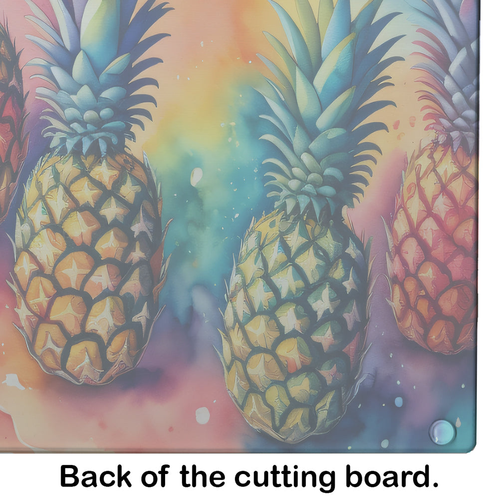 Colorful Pineapples Glass Cutting Board