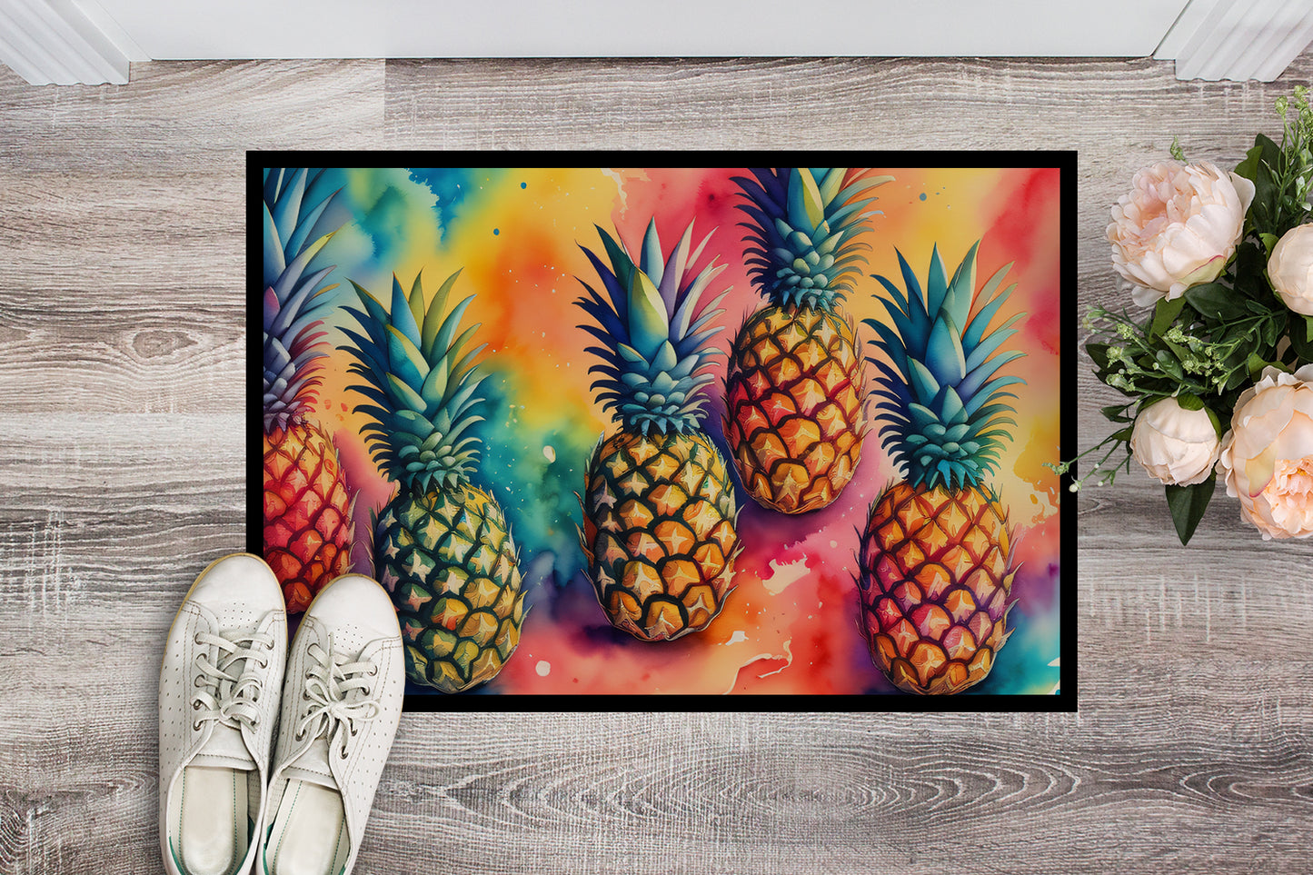 Colorful Pineapples Doormat